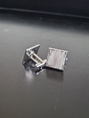 Source Unknown Silver Square Textured Cufflinks